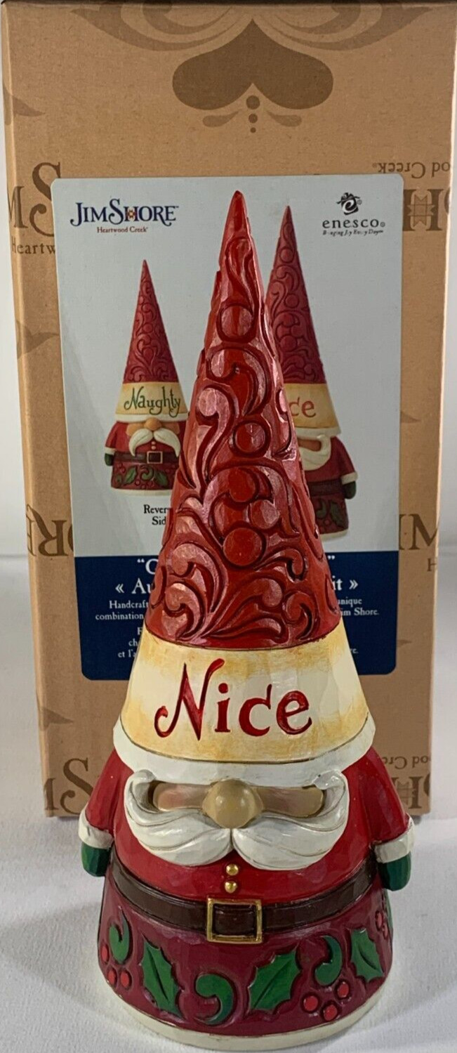 Jim Shore Two-Sided Naughty & Nice Gnome Heartwood Creek Figurine 6009185