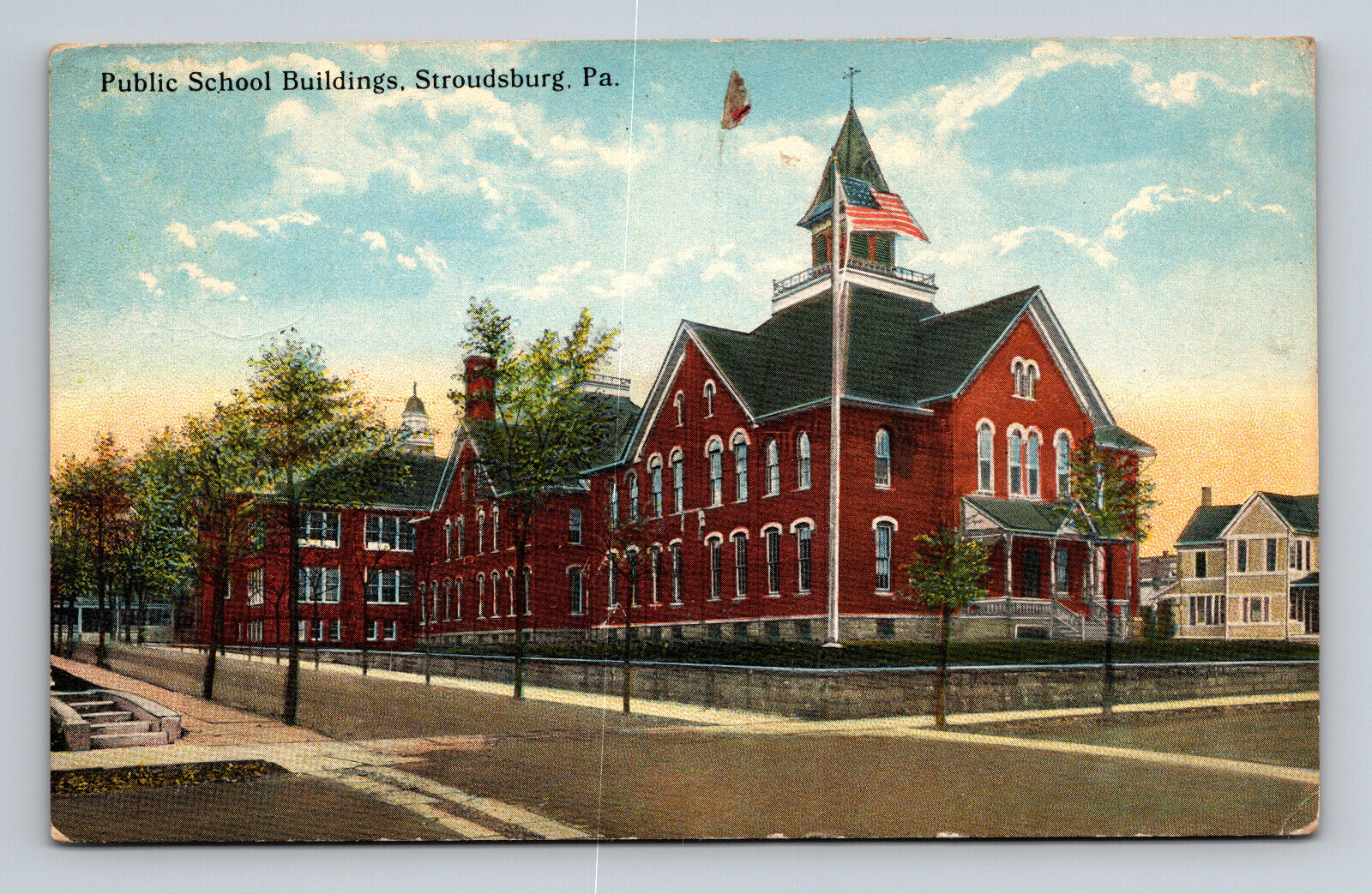 Public School Bldgs Stroudsburg PA High School DB Postcard Posted 1919