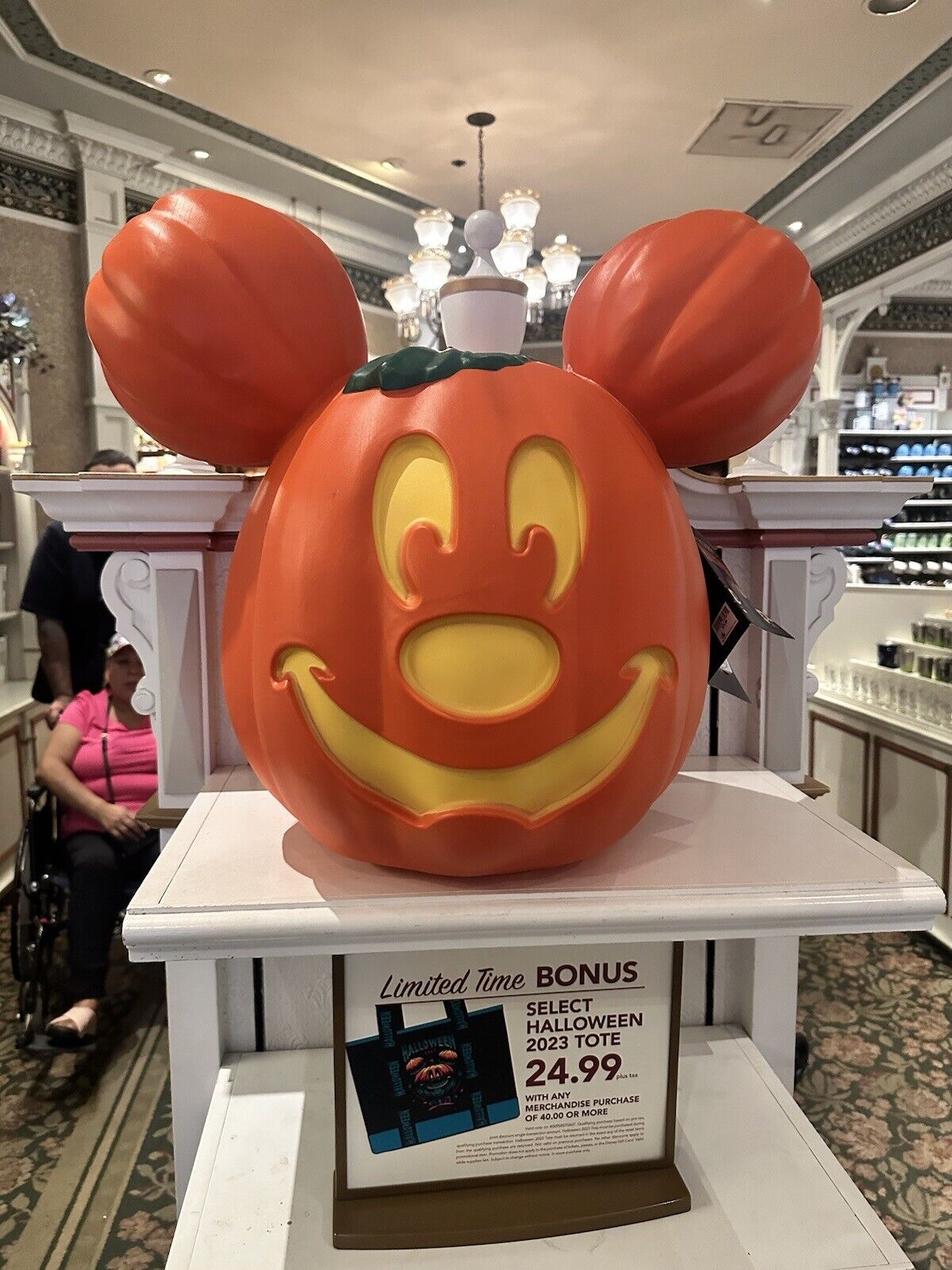 Disney Parks Giant Mickey Mouse Light Up Pumpkin Jack-O-Lantern - IN HAND