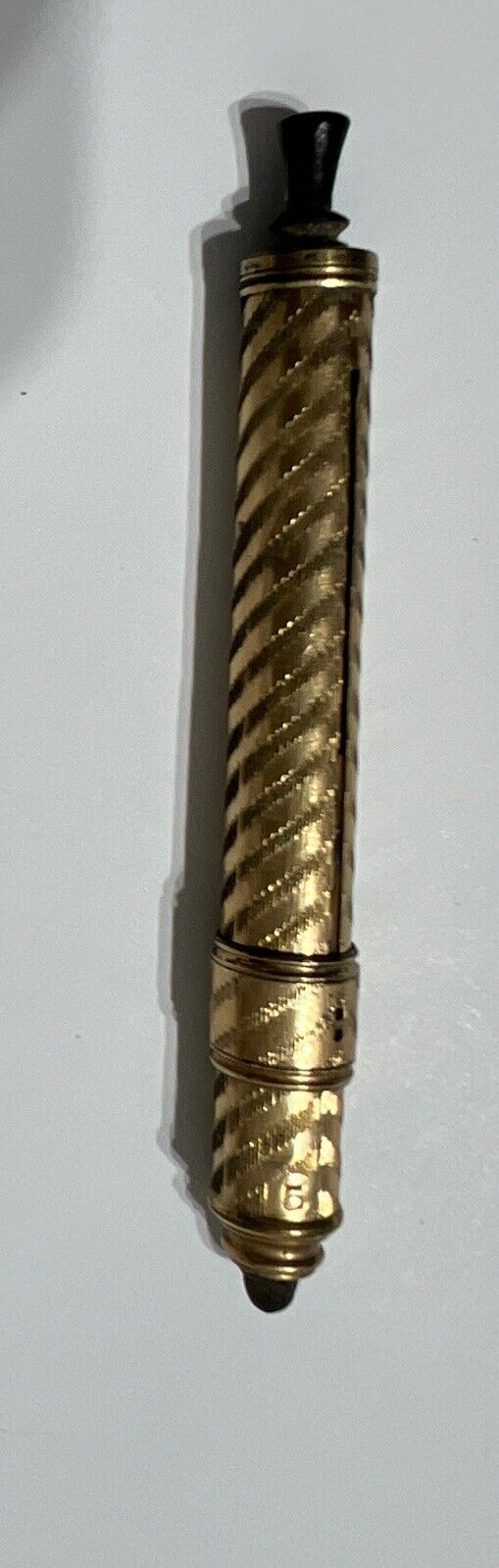 Antique Vintage Telescoping Slide Twist Extendable Gold Combo Dip Pen & Pencil