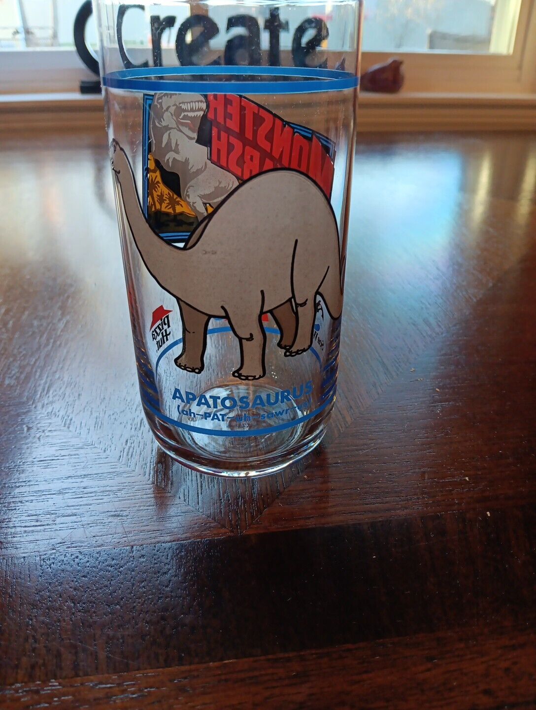 Vintage SEA WORLD of OHIO Monster Marsh Drinking Glass DINOSAURS Apatosaurus