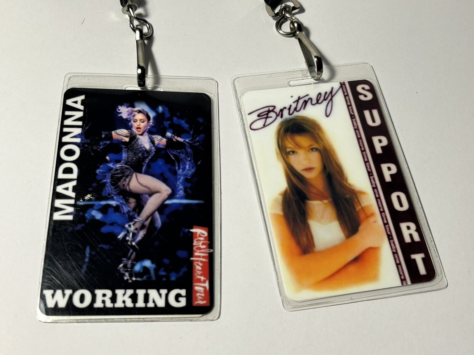 Madonna And Britney Spears Laminate Reprint Tour Passes