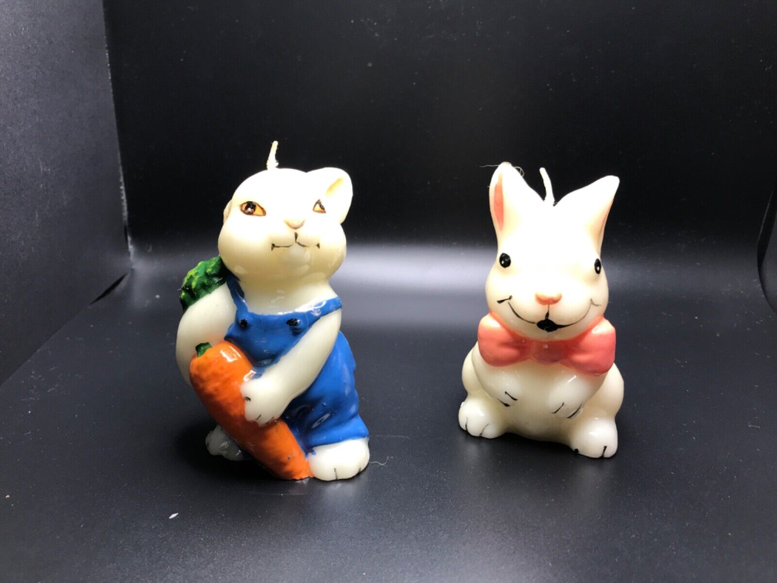 Vintage Easter Bunny Pair Novelty Wax Candles Hong Kong