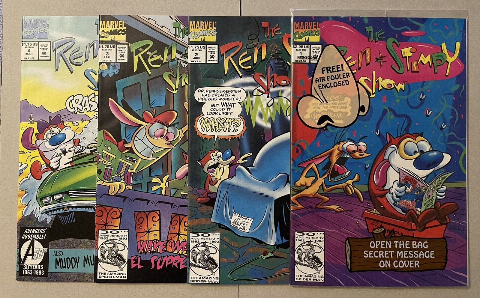 The Ren & Stimpy Show #1-8 • 1992. 1st Solo Comic Book Series ft. Ren & Stimpy.