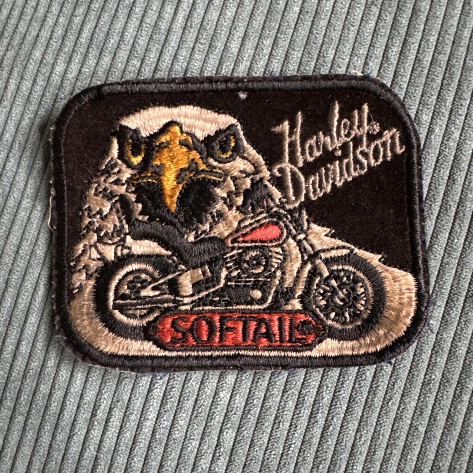 Vintage 1980s Harley Davidson® Eagle Softail Motorcycle Vintage Lg Patch Emblem