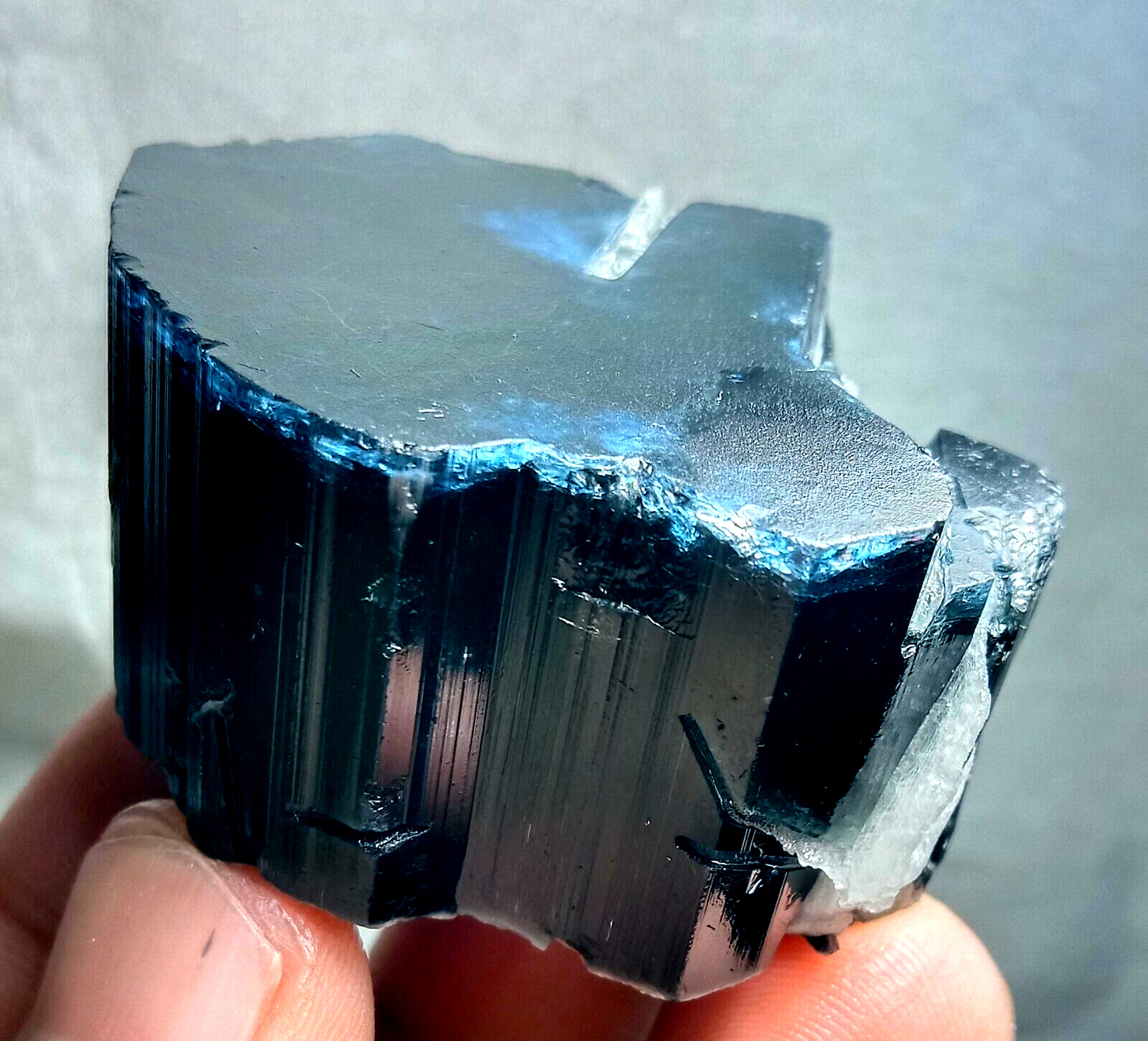 Natural Blue Cap Tourmaline with Albite crystal specimen -648 carats @ Afgh.AA