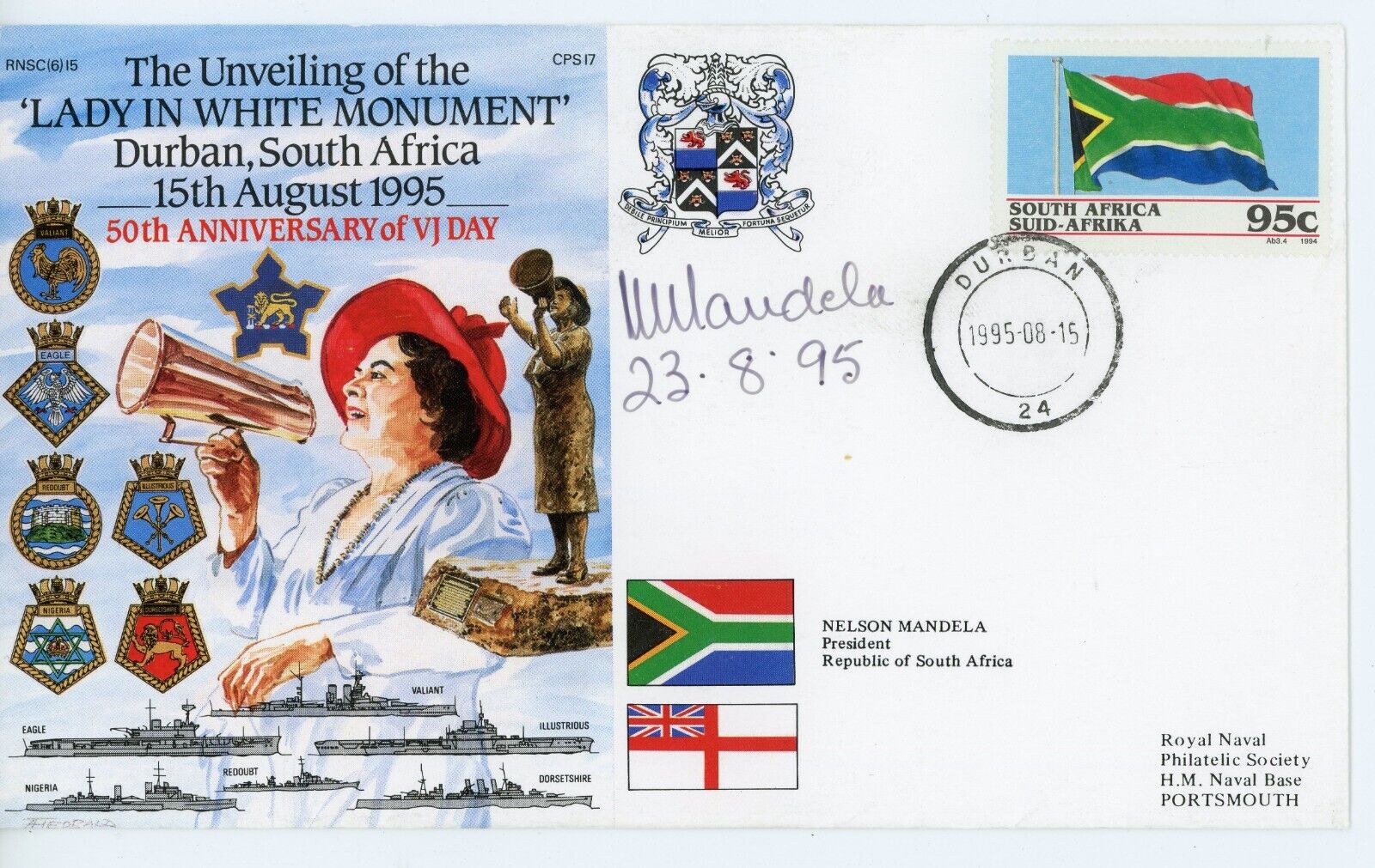 Nelson Mandela ~ Signed Autographed  1995 South Africa FDC Envelope ~ JSA LOA