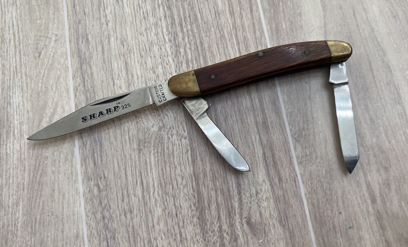 SHARP Brand 325 Custom Crafted 3 Blade Folding Pocket Knife Made in Japan