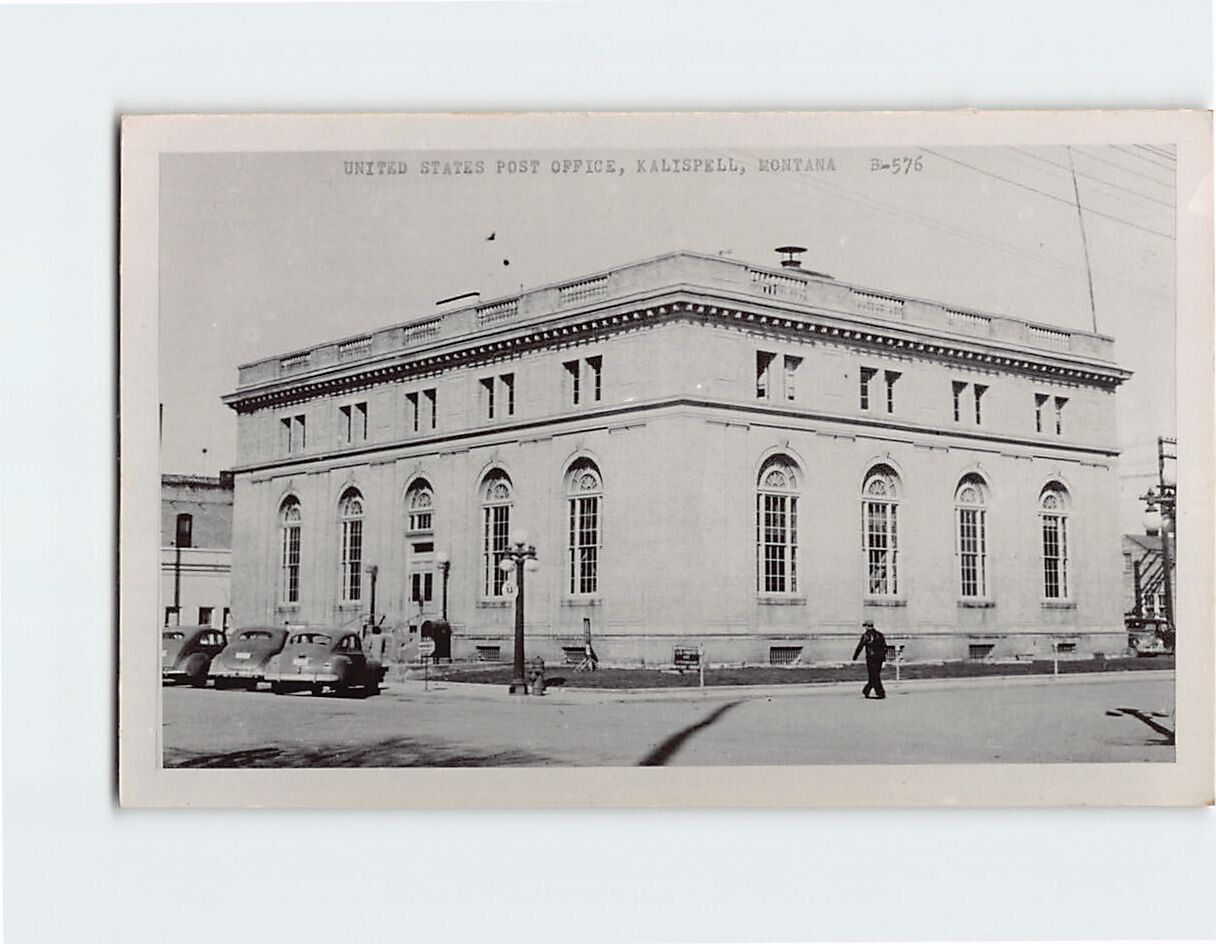 Postcard United States Post Office, Kalispell, Montana