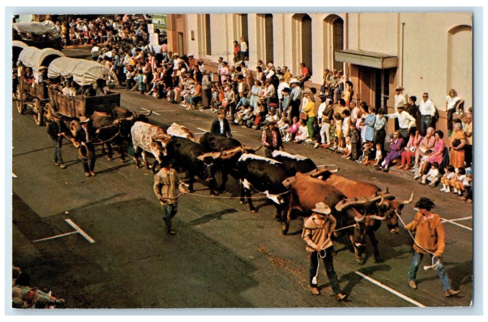 1969 Blazing The Trail To Pendleton Oregon OR Wagons Crossed The Plains Postcard