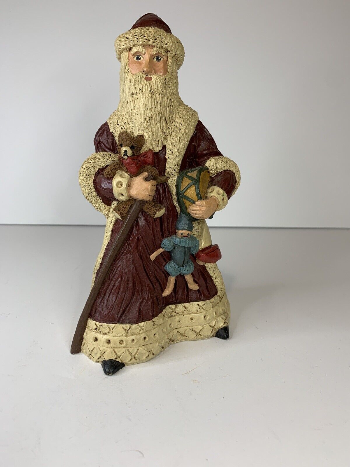 Vintage 8” Santa Claus With Drum, Bear Figure