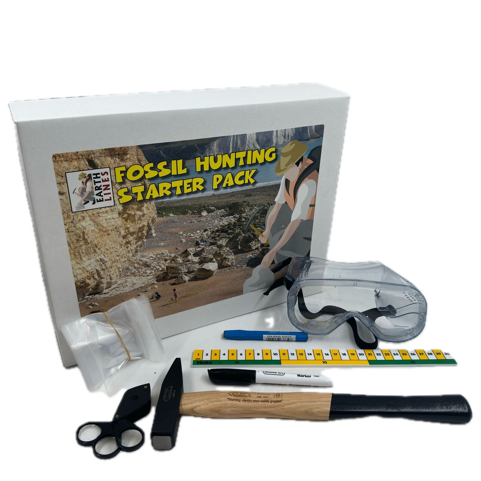 Paleontology Full Fossil Hunting Starter Kit Geological Field Equipment Tools