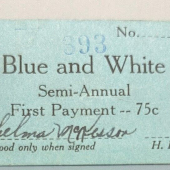1927 Blue And White Program Los Angeles High School Thelma McKesson Receipt LAHS