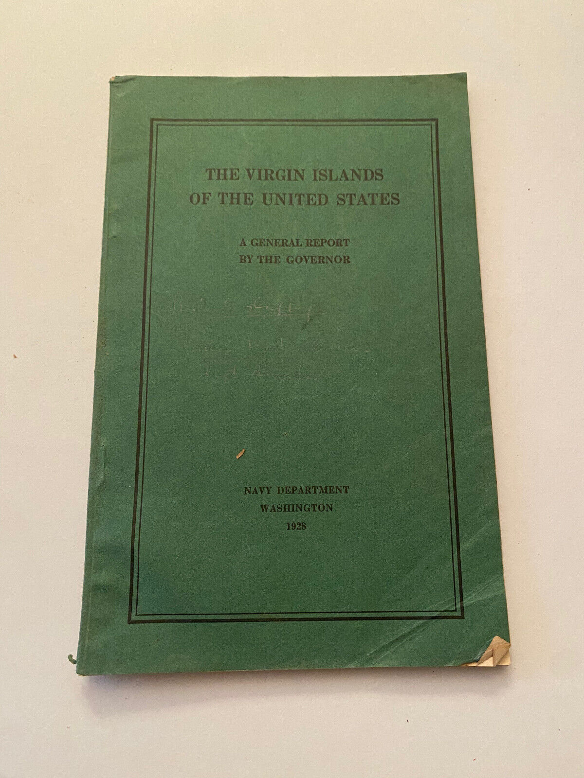 OA4) Virgin Islands of United States General Report by Governor US Navy 1928