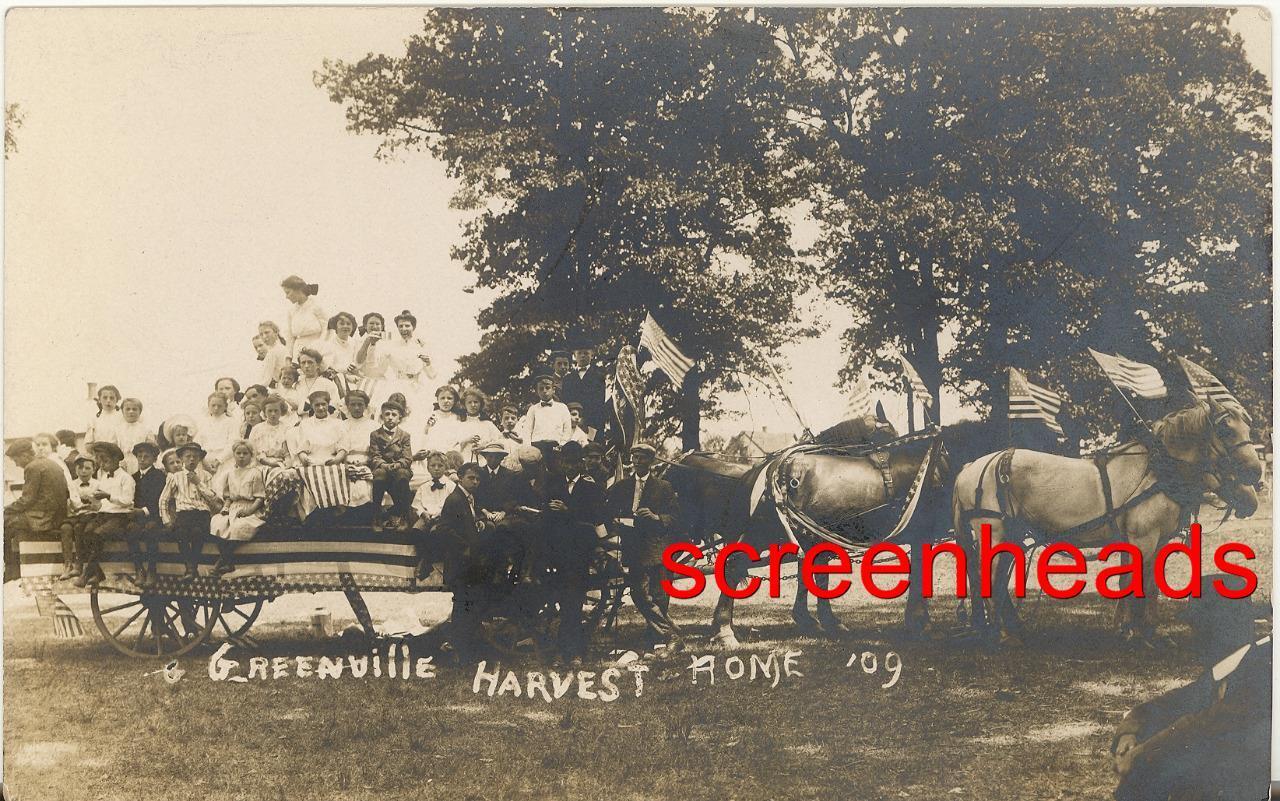 1909 RPPC PHOTO RARE Harvest Home GREENVILLE OHIO