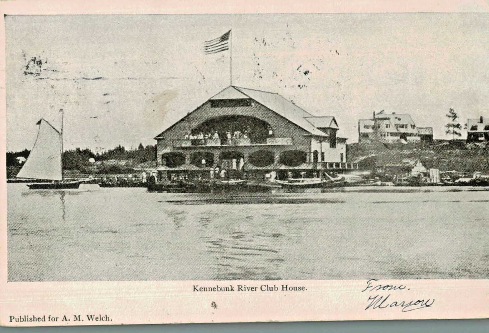 VIntage Postcard-Kennebunk River Club House, Kennebunkport, ME