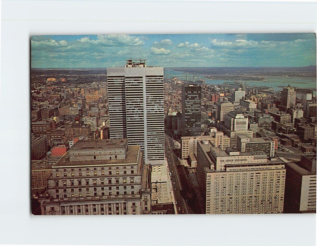 Postcard Bird's Eye View Downtown Montréal Québec Canada