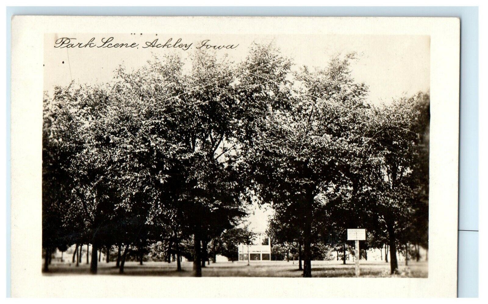 1912 Park Scene Ackley Iowa IA RPPC Photo Posted Antique Durand IL Postcard