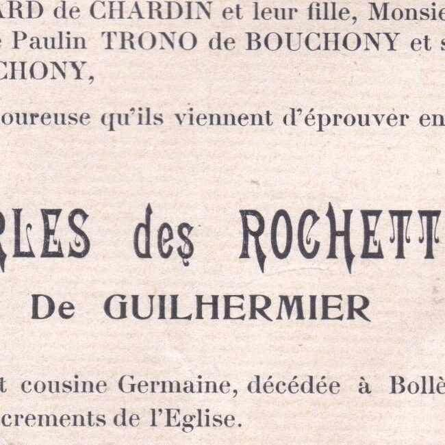 Marie Aimée Léonie De Guilhermier Alphonse De Merles Des Rochettes Bollène 1913