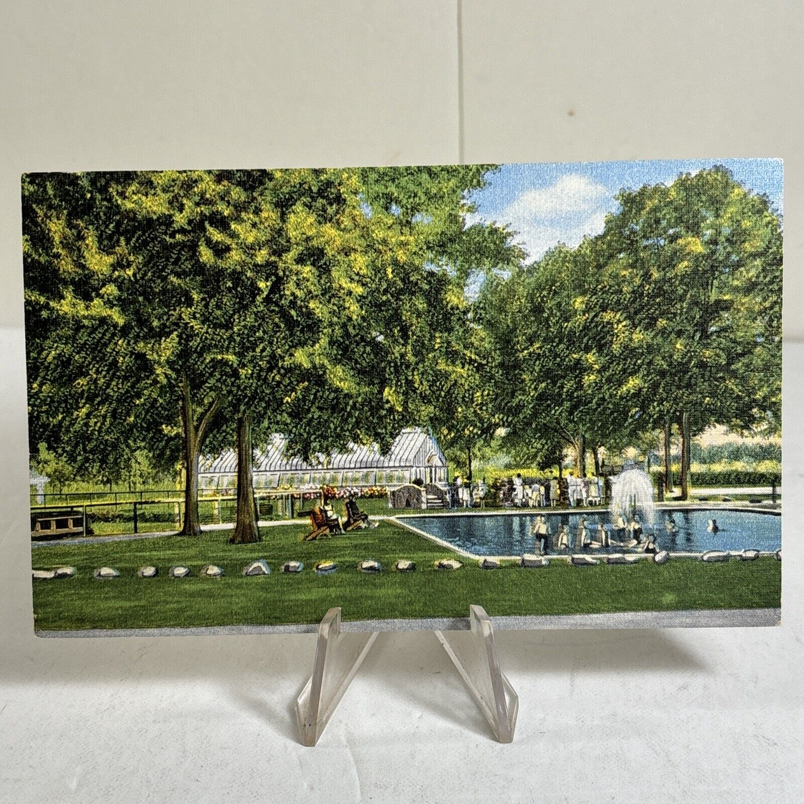Meridian Mississippi~Highland Park~Fountain @ Wading Pool~Greenhouse~1940s Linen