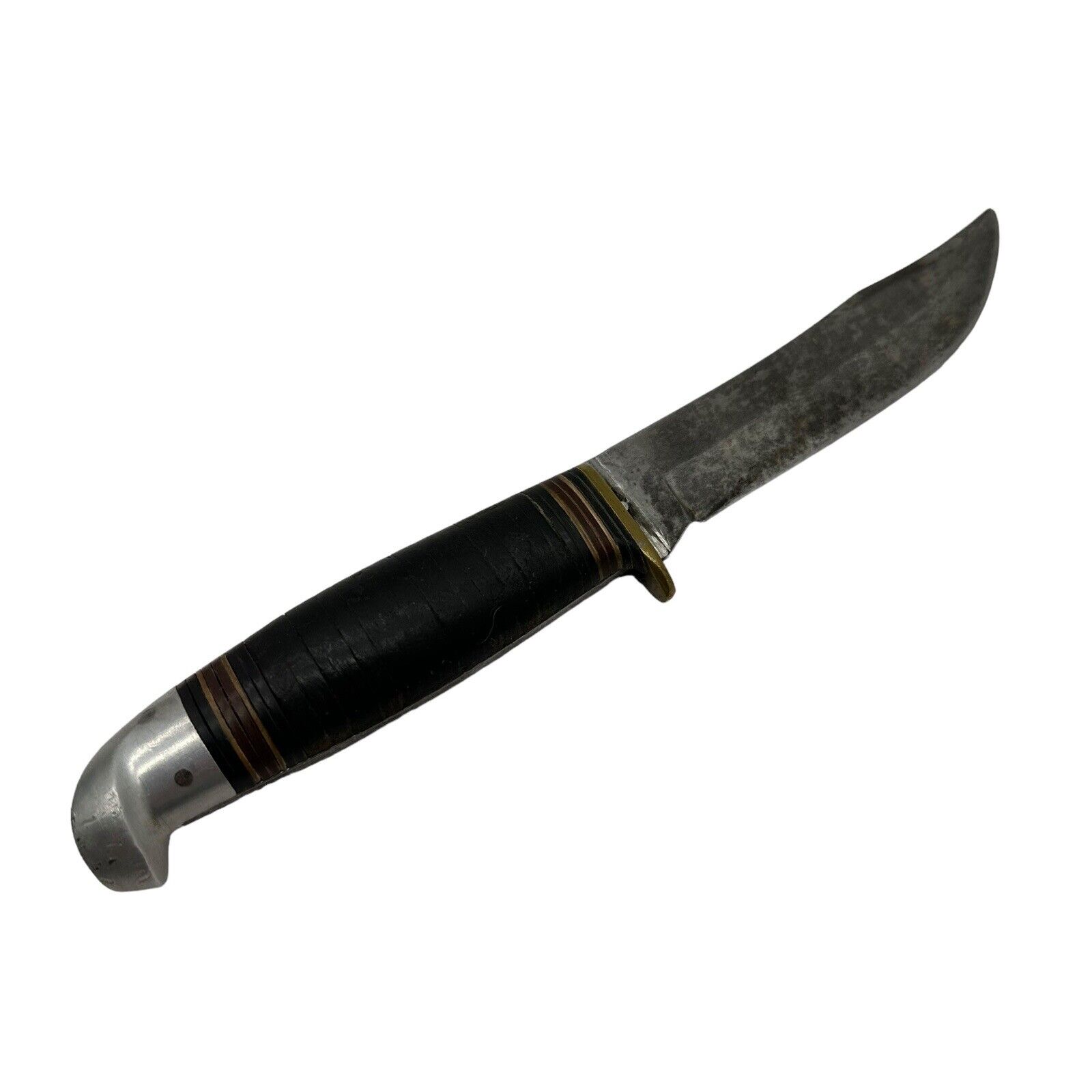 Vintage Western Knife Boulder Colorado Leather Handle Hunting Knife