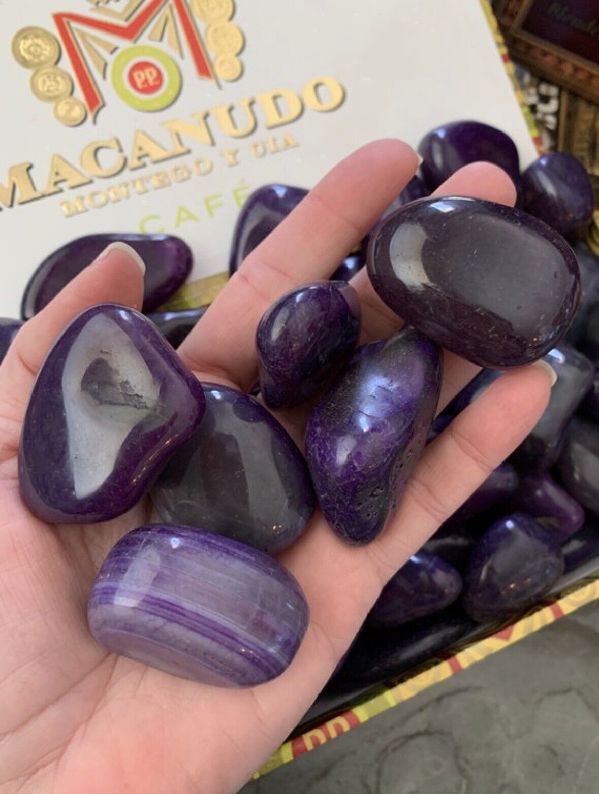 Tumbled Purple Agate Gemstones