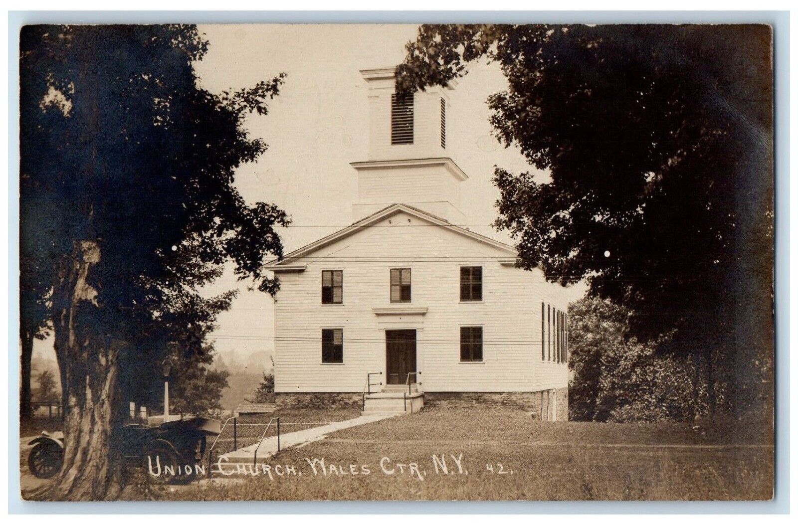 c1910\'s Union Church Wales Center New York NY RPPC Photo Antique Postcard