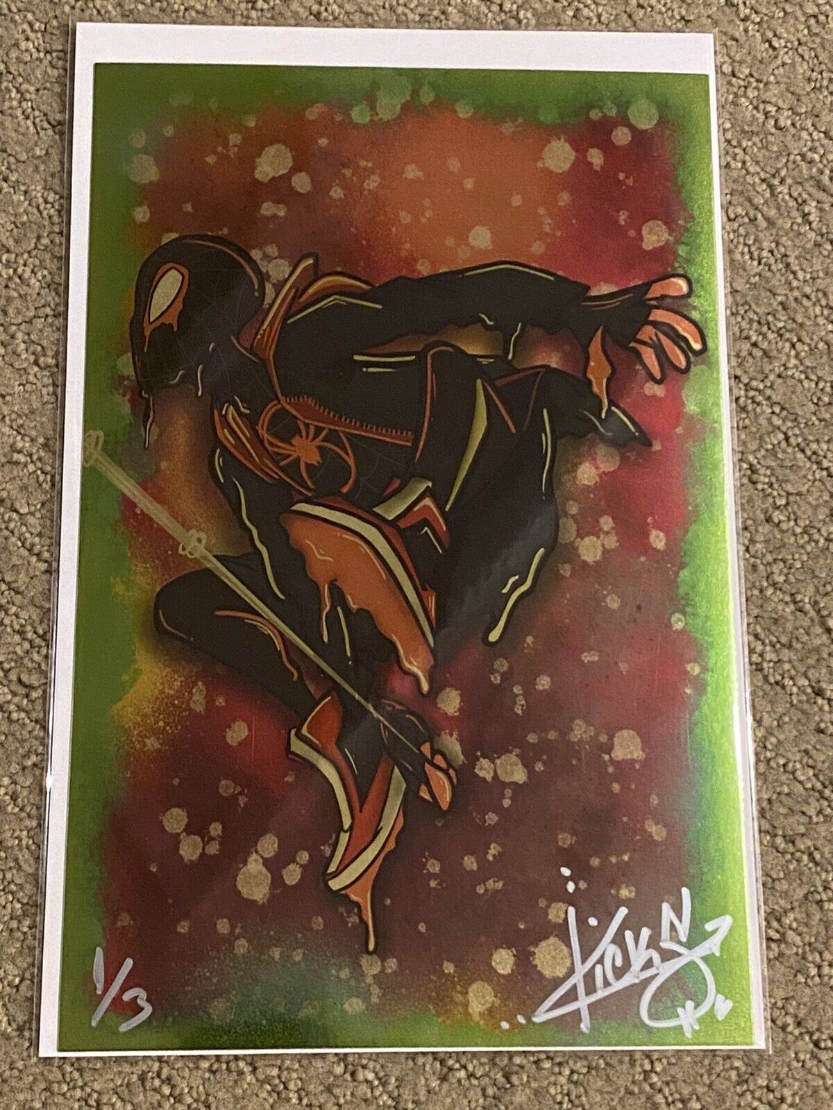 Miles Morales GOLD Limited Kickstradomis Signed Print (only 3 created) #1