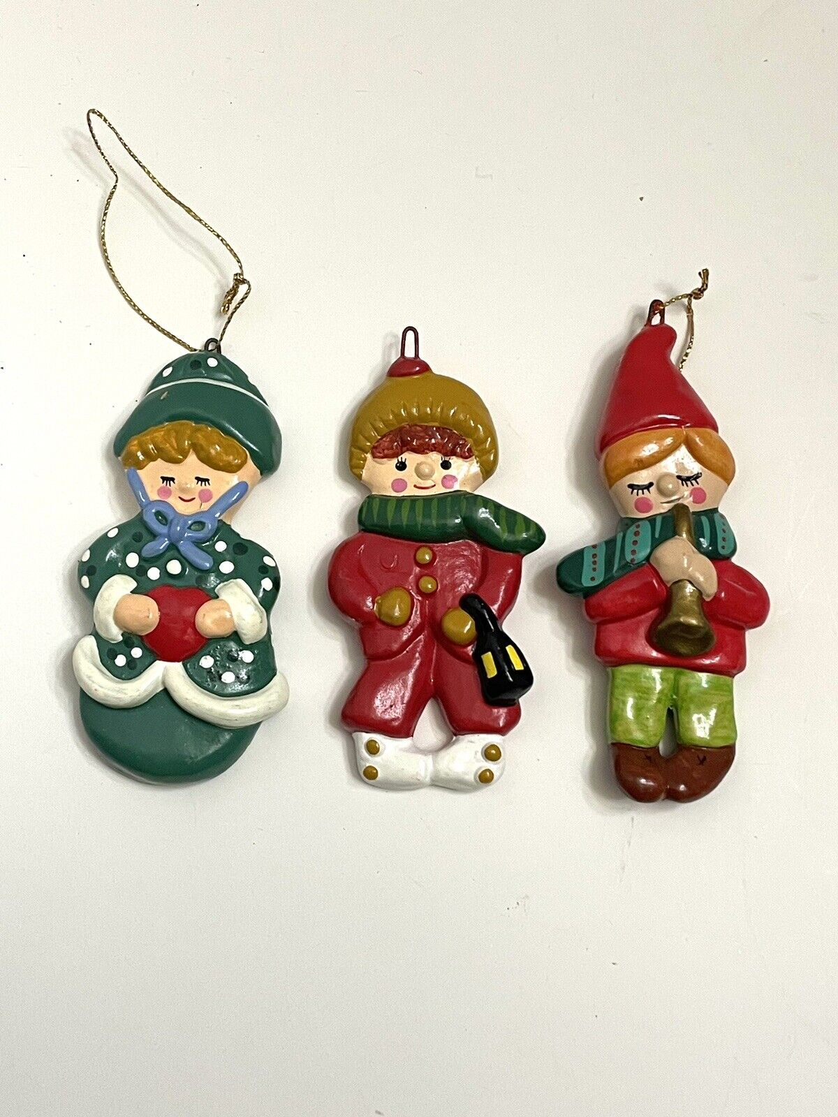 Vintage Christmas Ornaments ~ Set of 3 ~ 1970s ~ Korea