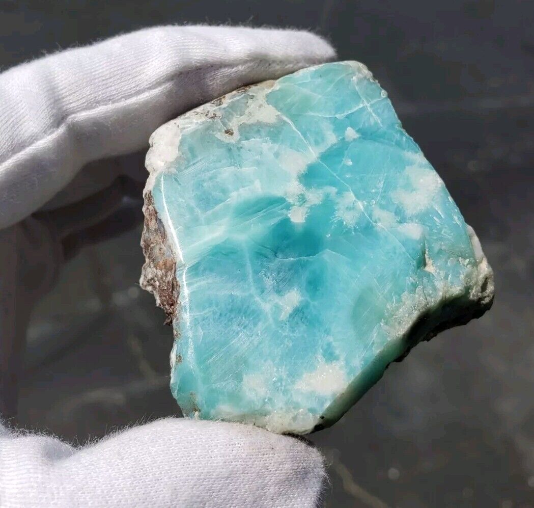Stunning Blue AAA Natural Larimar Lapidary Stone Polished 177 Grams