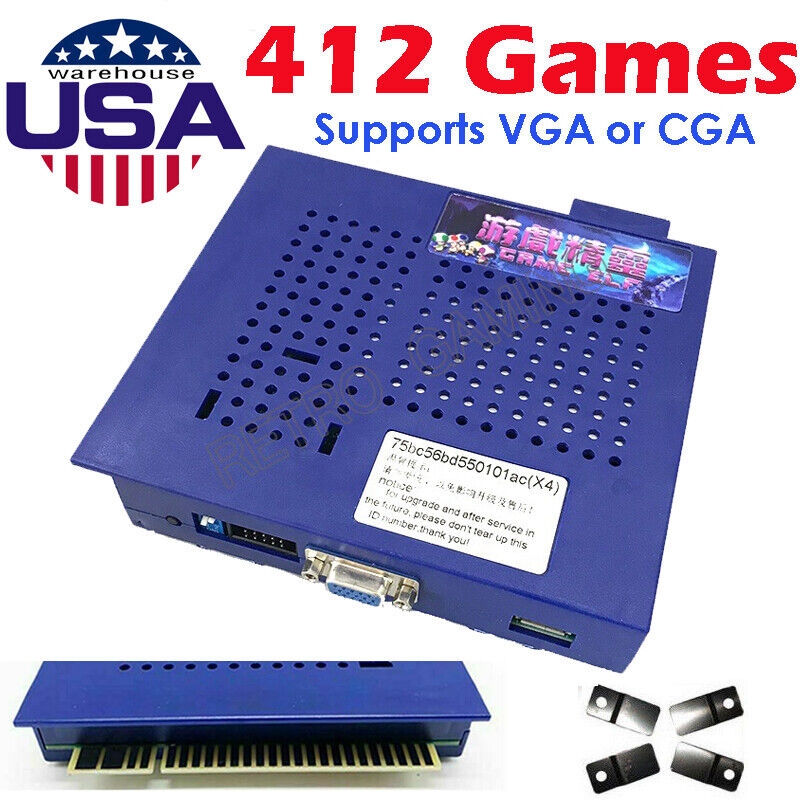 412 in 1 Blue Elf Multi Game PCB Board JAMMA Arcade VGA CGA CRT VERTICAL USA