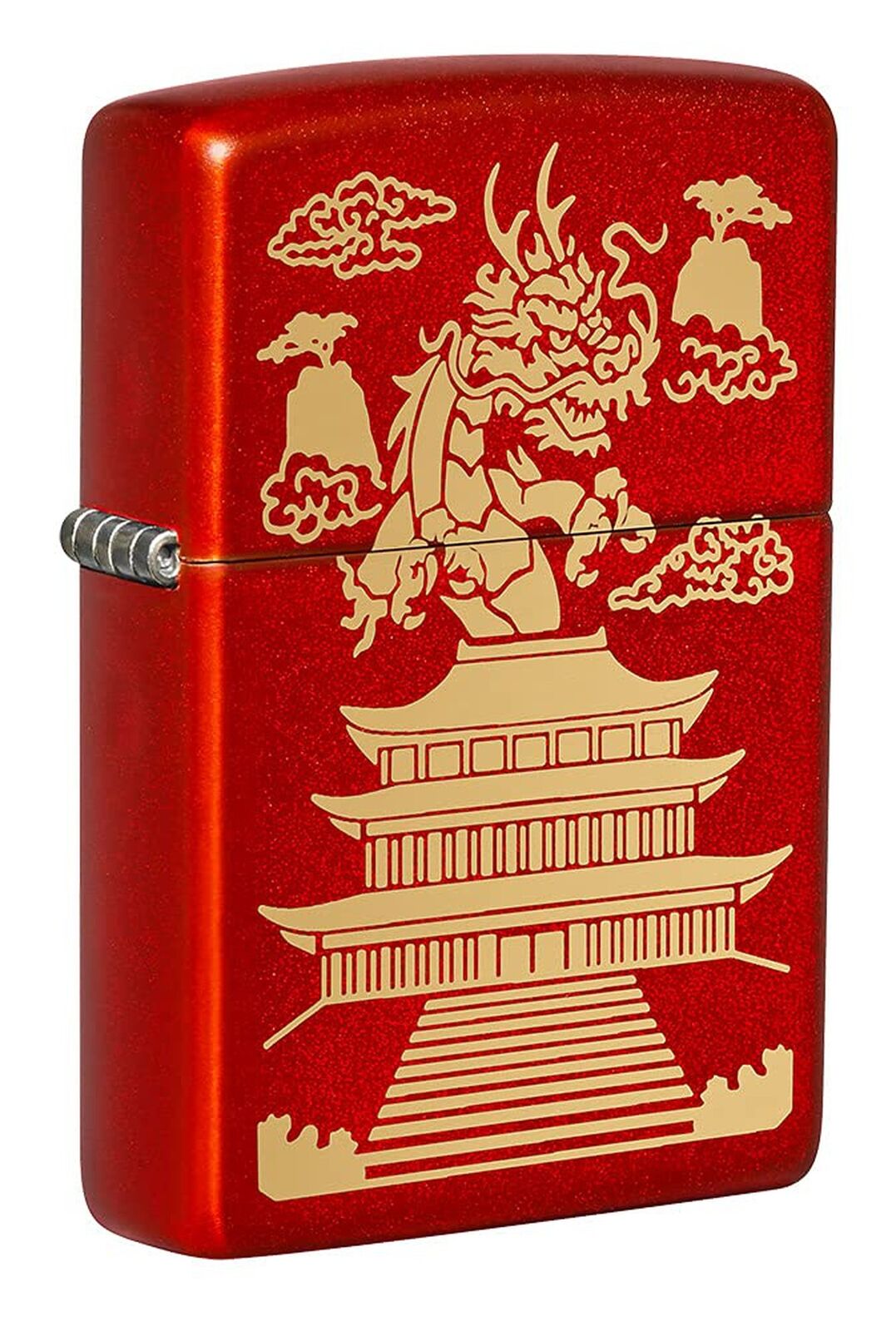 Zippo Eastern Design Metallic Red Pocket Lighter