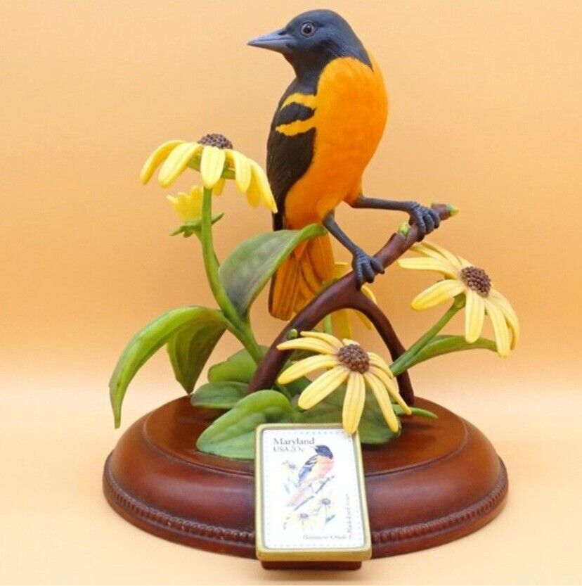 Vintage Lenox China/Porcelain Commemorative Baltimore Oriole Bird w/ stamp.