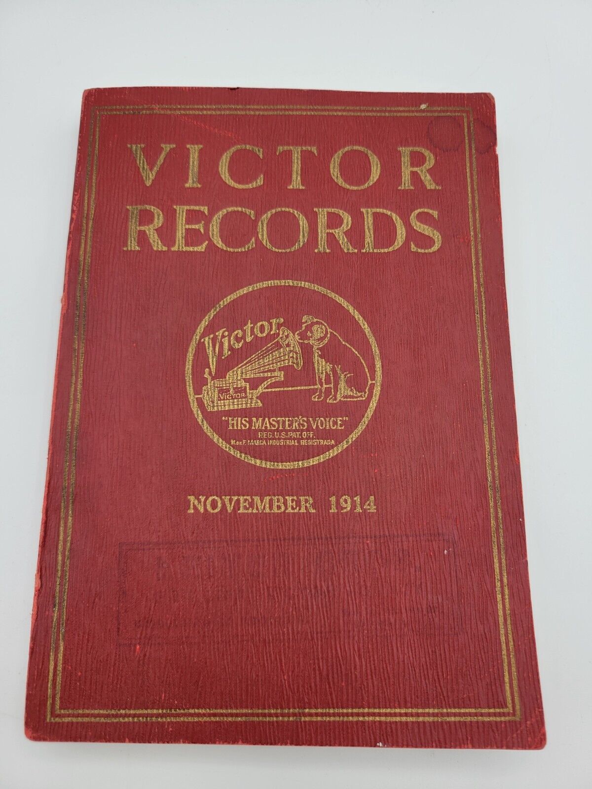 Vintage November 1914 Victor Records Catalog Book Price Guide Music Phonograph