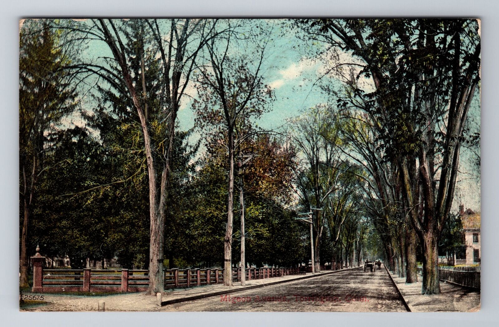 Torrington CT-Connecticut, Migeon Avenue, Horse & Wagon, Vintage c1910 Postcard