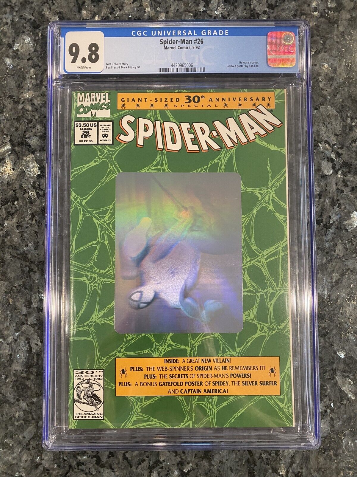 Web of Intrigue: Spider-Man #26 - CGC 9.8 White Pages - Key Issue Hologram Cover