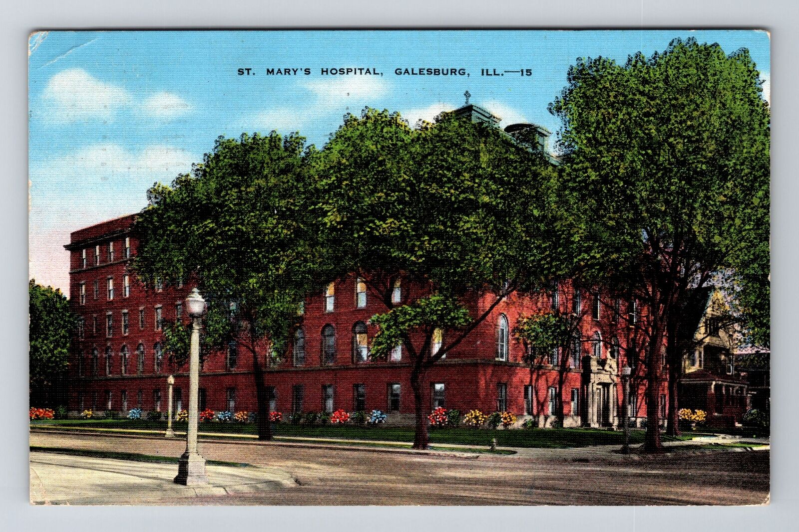 Galesburg IL-Illinois, St Mary\'s Hospital, c1956 Antique Vintage Postcard