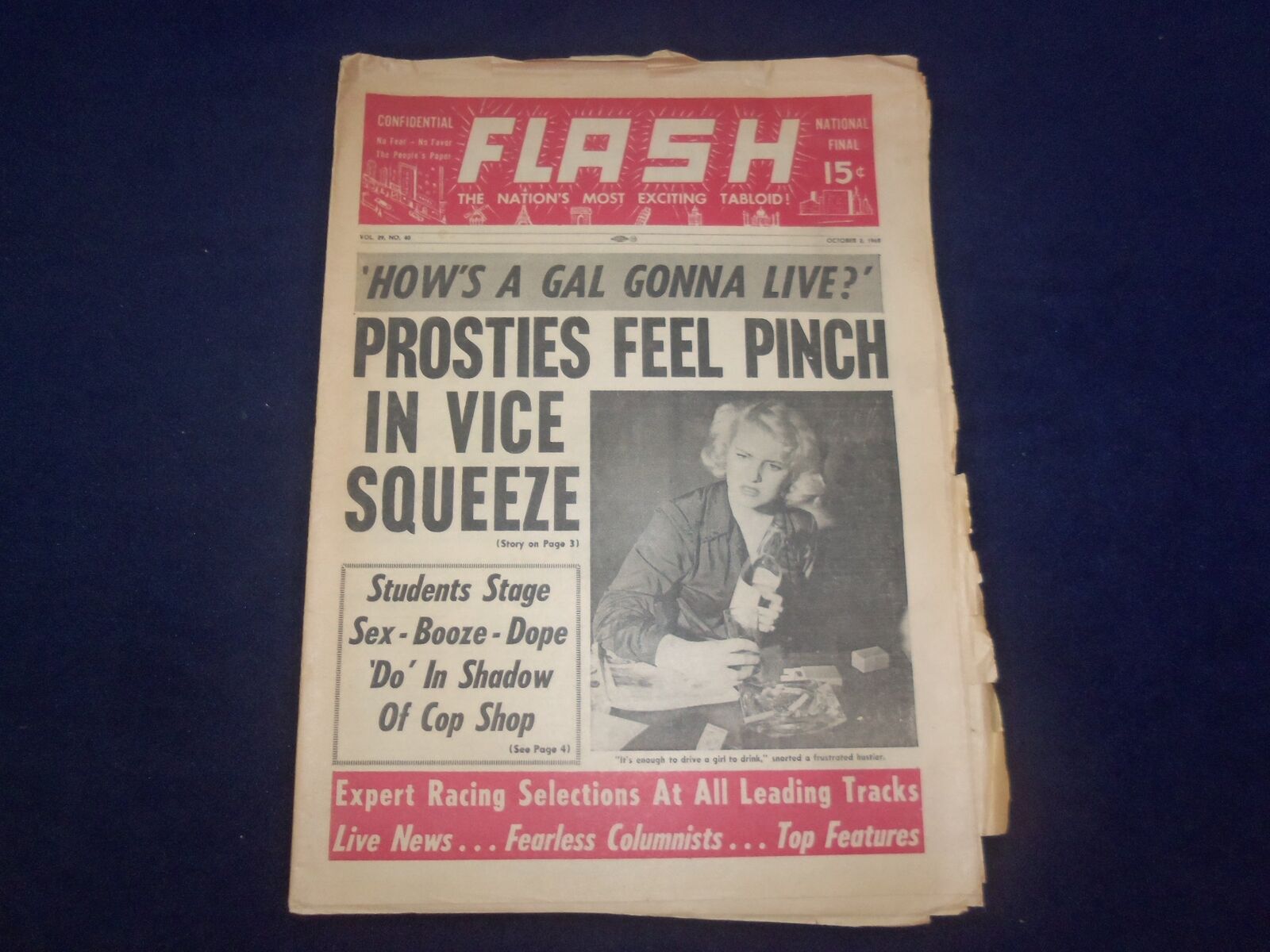 1965 OCTOBER 2 FLASH NEWSPAPER - PROSTIES FEEL PINCH IN VICE SQUEEZE - NP 6948