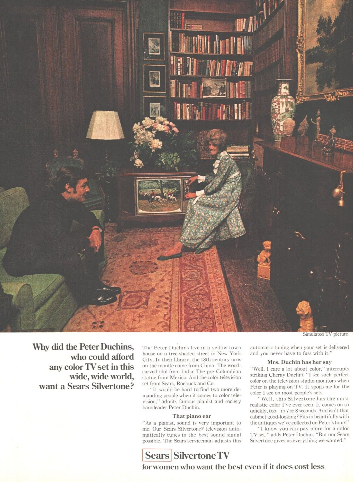 1968 Sears Silvetone TV Vintage Print Ad Peter Duchins Fox Hunt Red Coats