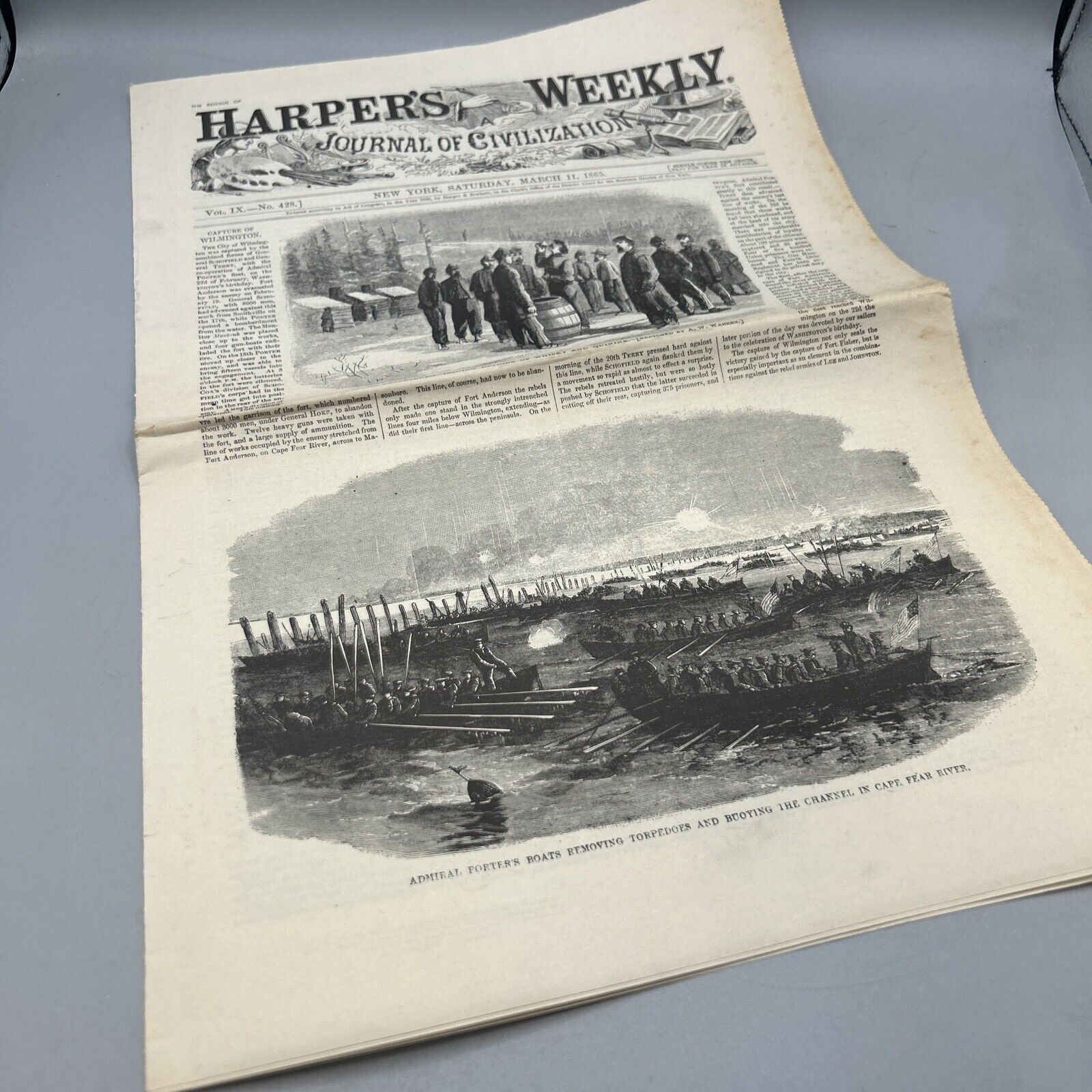 Harper's Weekly March 11, 1865 No 428 Reprint Vintage Newspaper