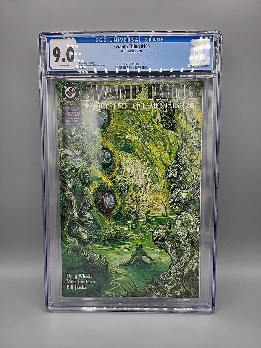 Swamp Thing #104 CGC 9.0 Quest for the Elementals 1991 Hoffman Jaaska & Miller