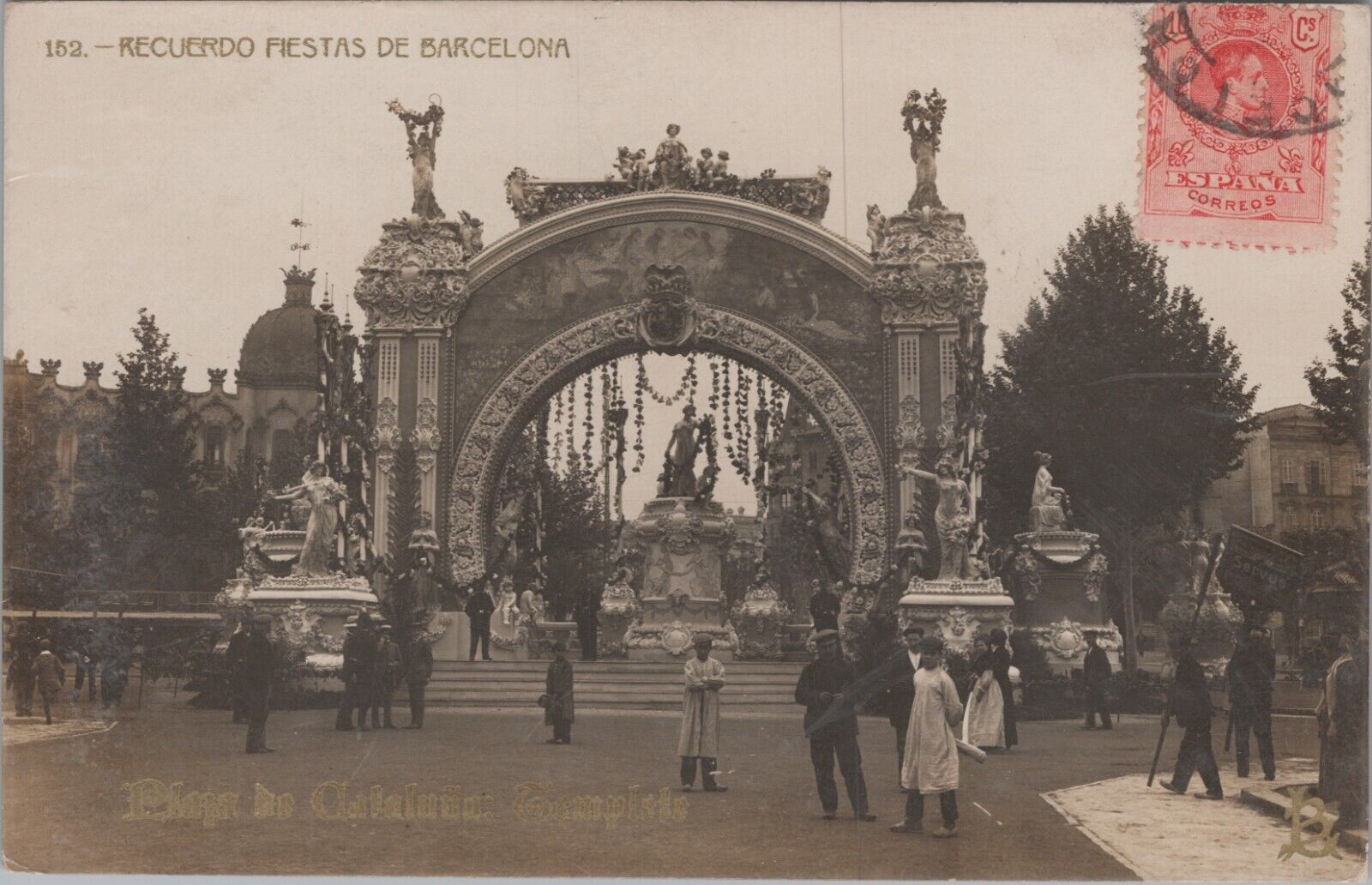MR ALE RPPC Festival 1910 Postmark Barcelona Spain Postcard 6861d2