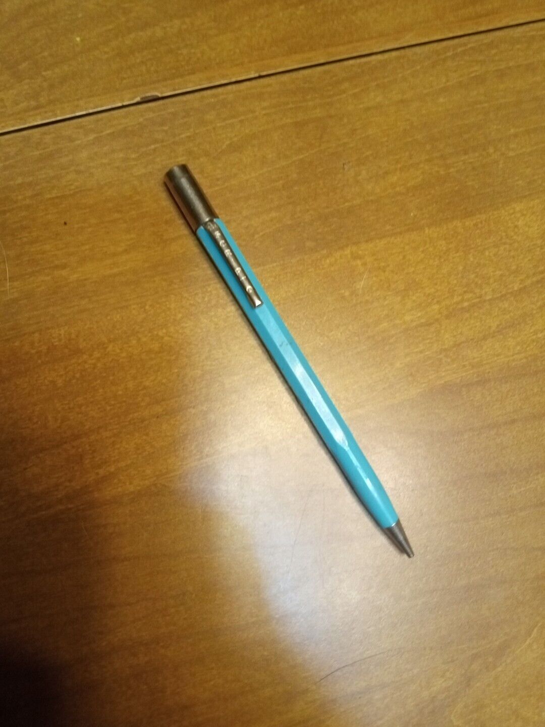 Vintage USA Made Scripto Mechanical Pencil Teal Color Works Great Very Decent
