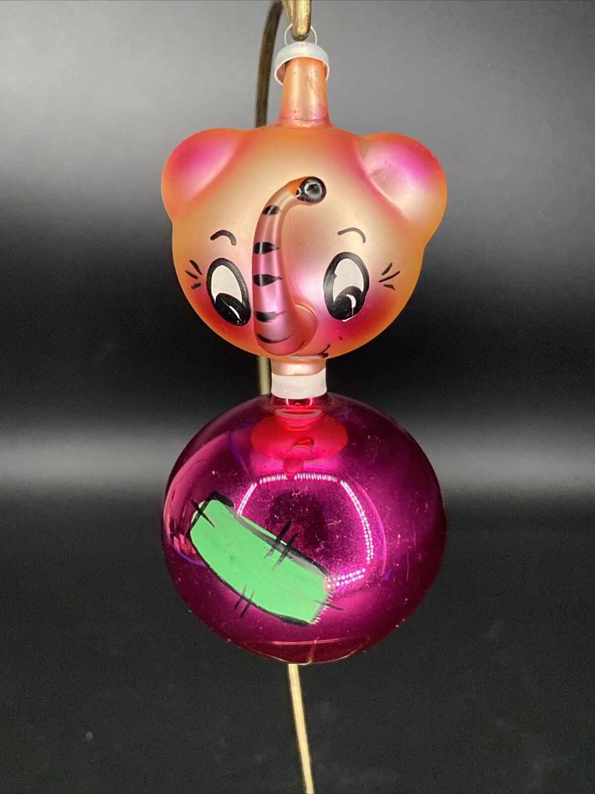 Ornament RARE Vintage DeCarlini Blown Glass ELEPHANT ITALY Pink 4.25”
