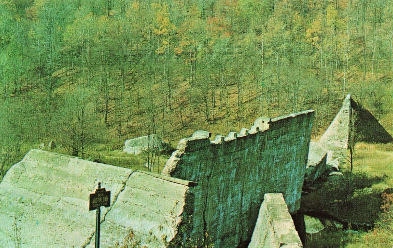 Postcard Ruins of Austin Dam Austin Pennsylvania Destroyed September 30 1911 VTG