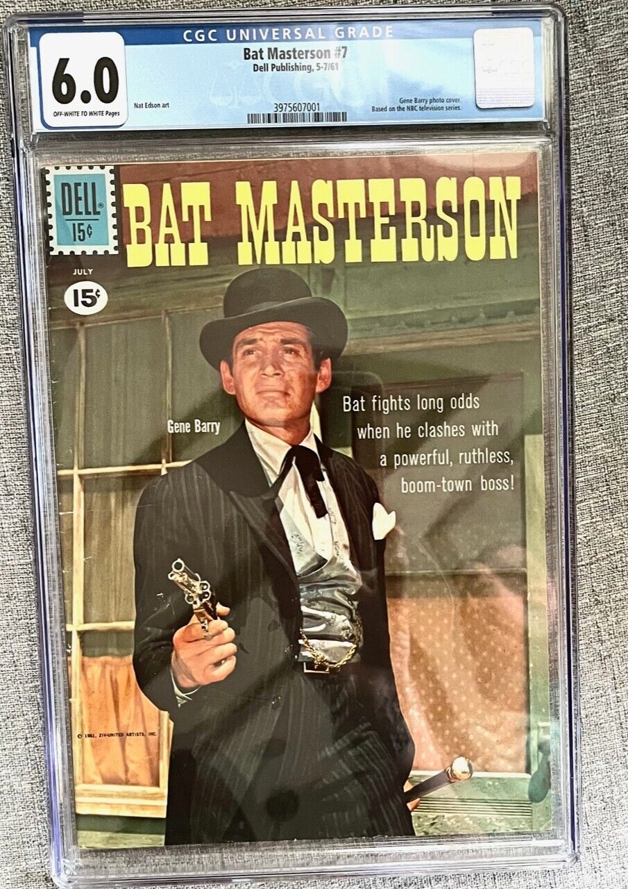 Bat Masterson #7 FN; CGC Certified and Cased:  Dell | July 1961 Gene Barry 