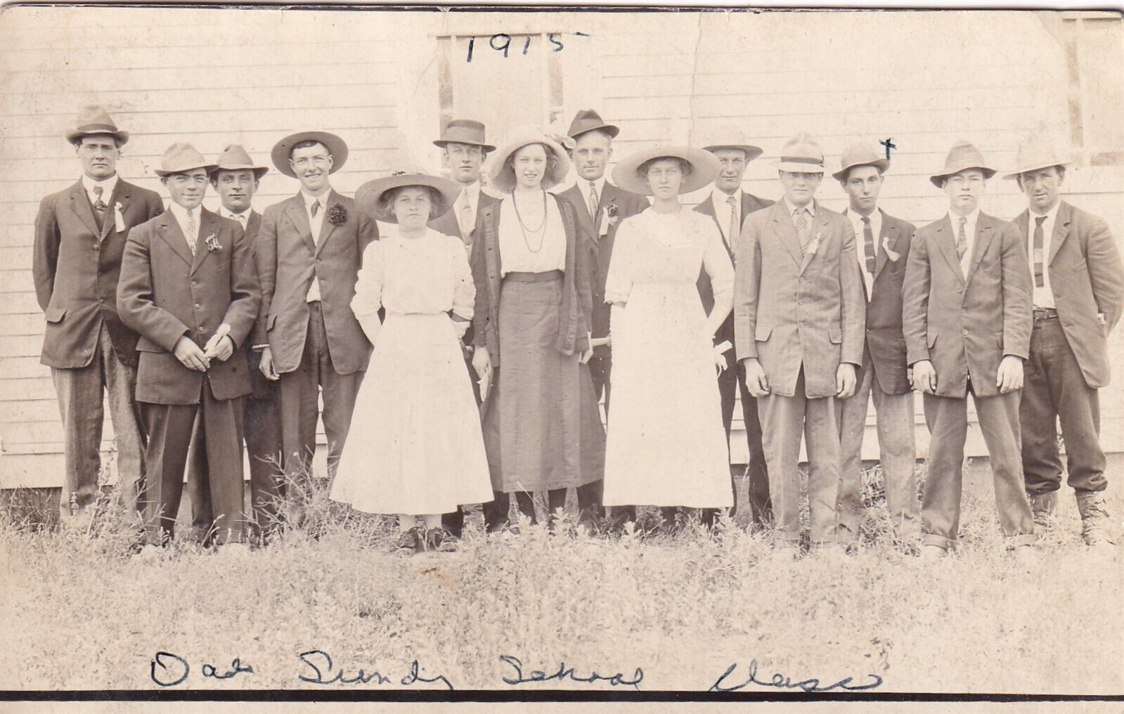 RPPC Real Photo Postcard CHURCH SUNDAY SCHOOL FERNDALE 1915 Washington WA 1171