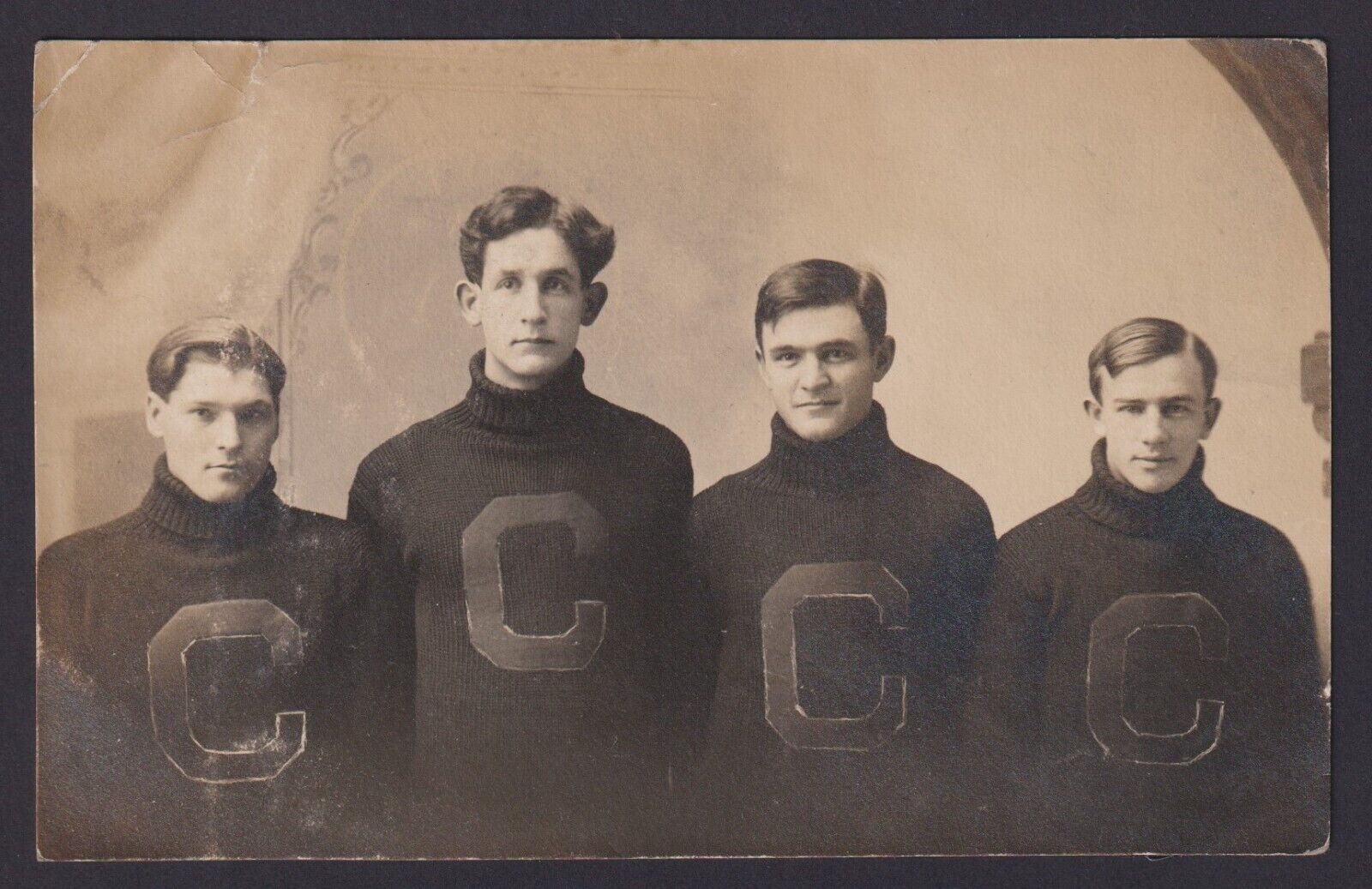 RARE c 1912 RPPC Postcard Columbia Junior College Lettermen Milton Oregon