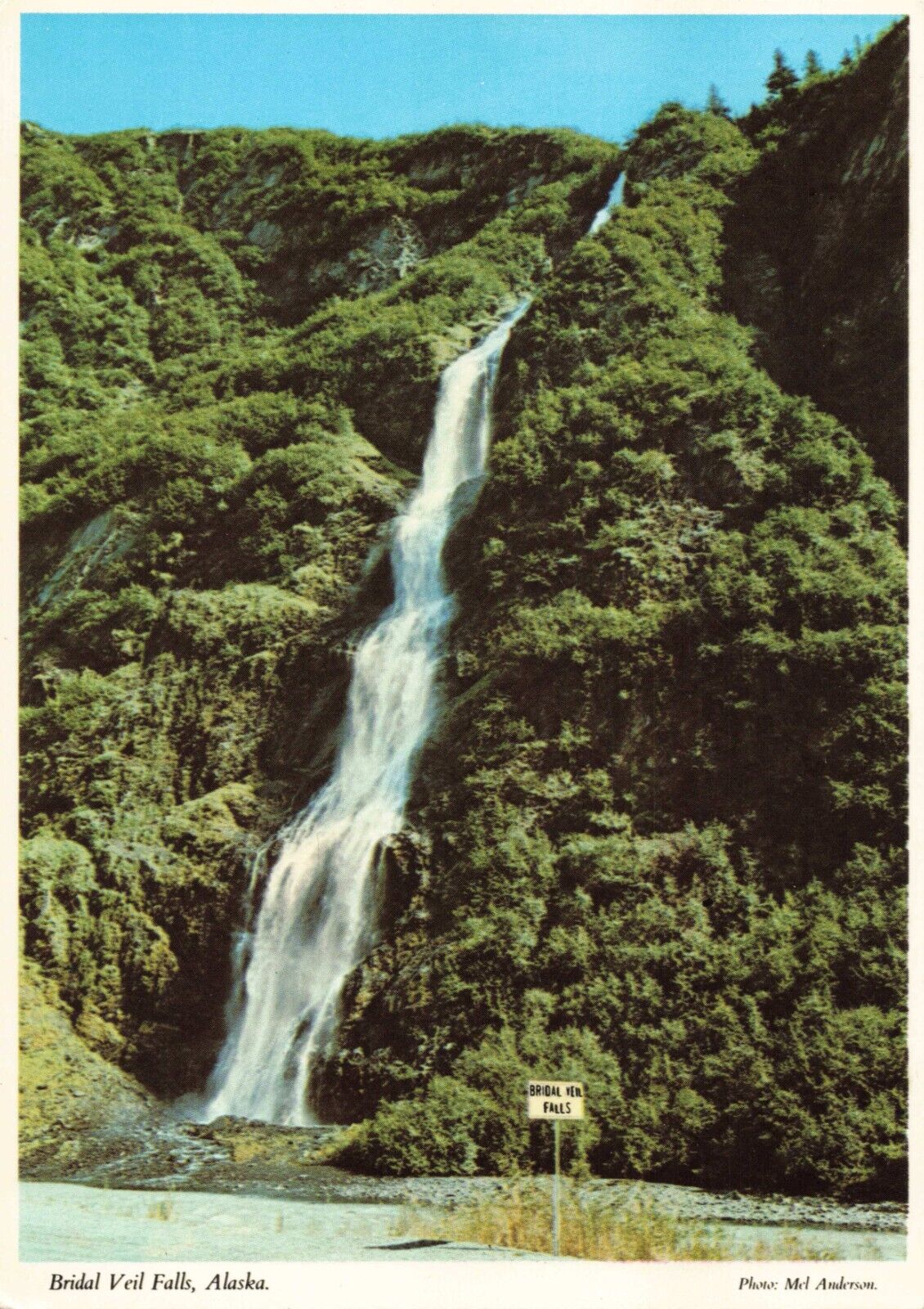 Valdez AK Alaska, Bridal Veil Falls Richardson Highway, Vintage Postcard
