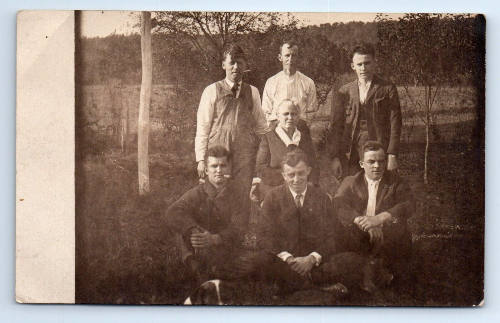 Men Standing Portrait JACK DANIEL Clarke Charles Leroy Genealogy RPPC PC c.1910